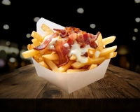 Frites cheddar et lardons