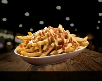 Frites sauce fromagère